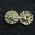 15-22mm 银色水钻金属摇头扣带钻锌合金纽扣