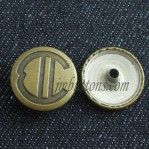 Botones de bronce antiguos de metal, botones de presión para la ropa