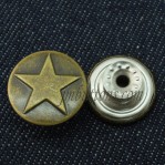 Botones de bronce antiguos de metal, Fábrica de botones de jeans