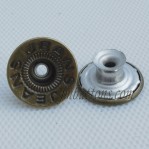 17mm Botones de bronce antiguos de jeans, Fábrica de botones de metal