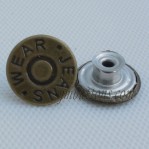 17mm botones de bronce antiguos de metal, botones de jeans de encargo