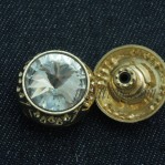 17mm 20mm 22mm Gold Metallic Rhinestone Fix Coat Buttons