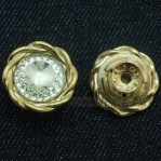 Metal Move Buttons Wholesale 15-22mm Golden Rhinestone