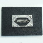 Wholesale Artificial Leather +Metal Jeans Labels Patch With Rhinestone