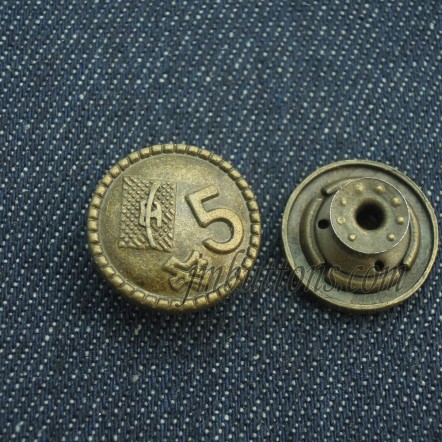 Custom Vintage Metal Buttons Fly Jeans China Supplier