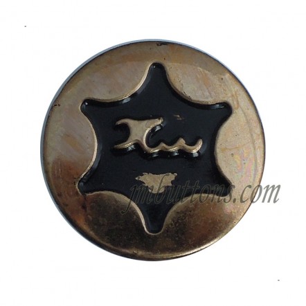 Black Painting Star Tack Jean Buttons 17mm