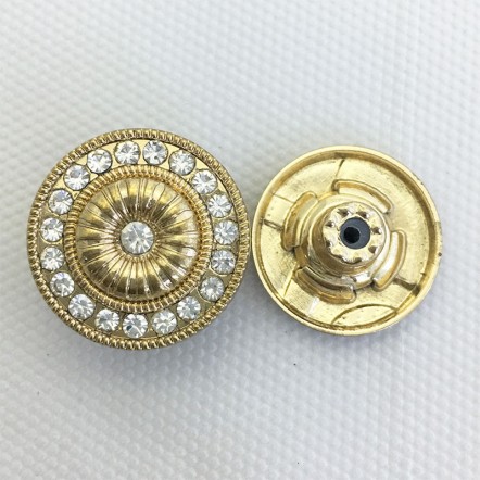 factory direct discount zinc alloy fashionable  hot sell rhinestone stone brilliant metal jeans button accessory