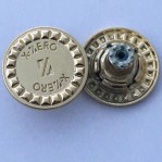 Customized metallic denim buttons gold plating 20mm