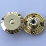 Factory customized 17mm hanging plating fix jean button with rubber core