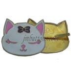 cute cat head metal plate decoration for handbags