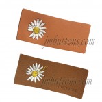 Daisy flower smooth soft brown Pu leather clothing labels