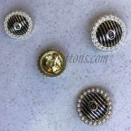 factory wholesale round shape bling sewing pearl metal Button garment luggage decoration