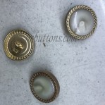 Fashionable logo engraved sewing design custom metal gold shank button